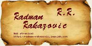 Radman Rakazović vizit kartica